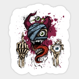 Weirdcore Aesthetic Pastel Goth Grunge Evil Skull Sticker